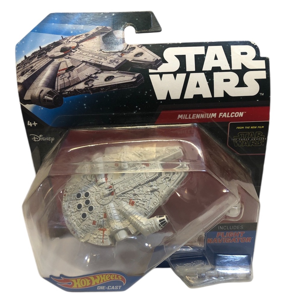 2014 Hot Wheels Star Wars Diecast Millennium Falcon w/ Flight Navigator Stand